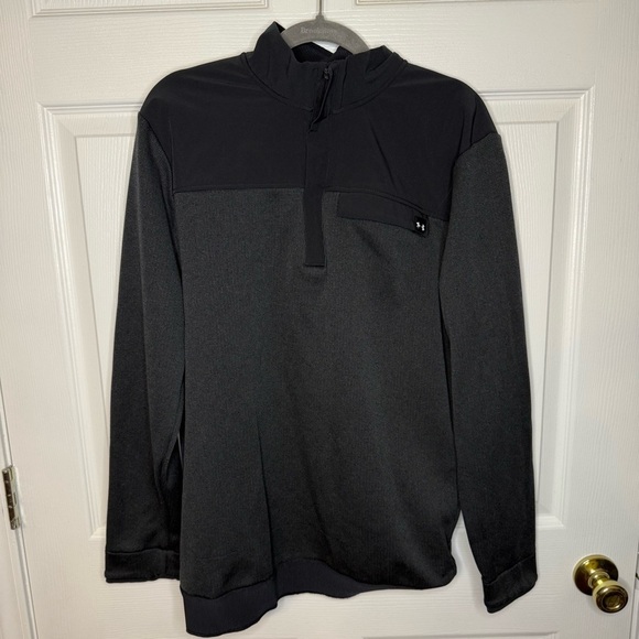 Under Armour Golf Black and Gray Men's 3/4 Sweatshirt UA Storm Size Medium GUC - Picture 1 of 7